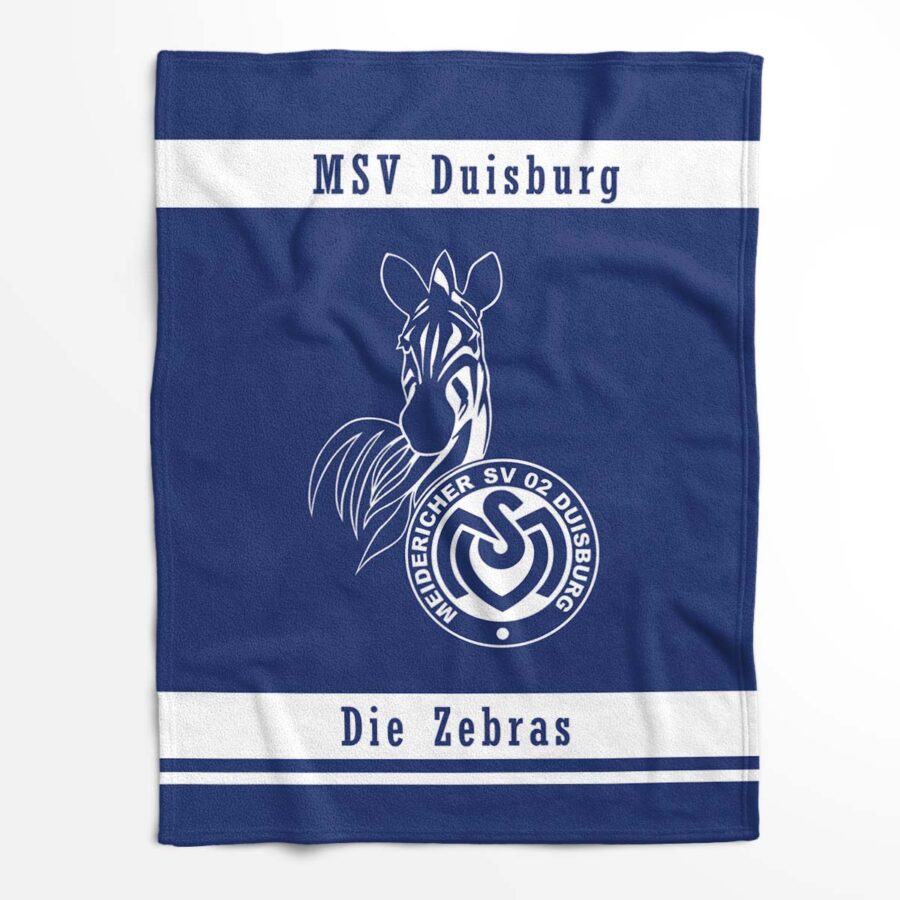 MSV Duisburg weiß blau Die Zebras 02 Fleecedecke - Decke – Bild 2