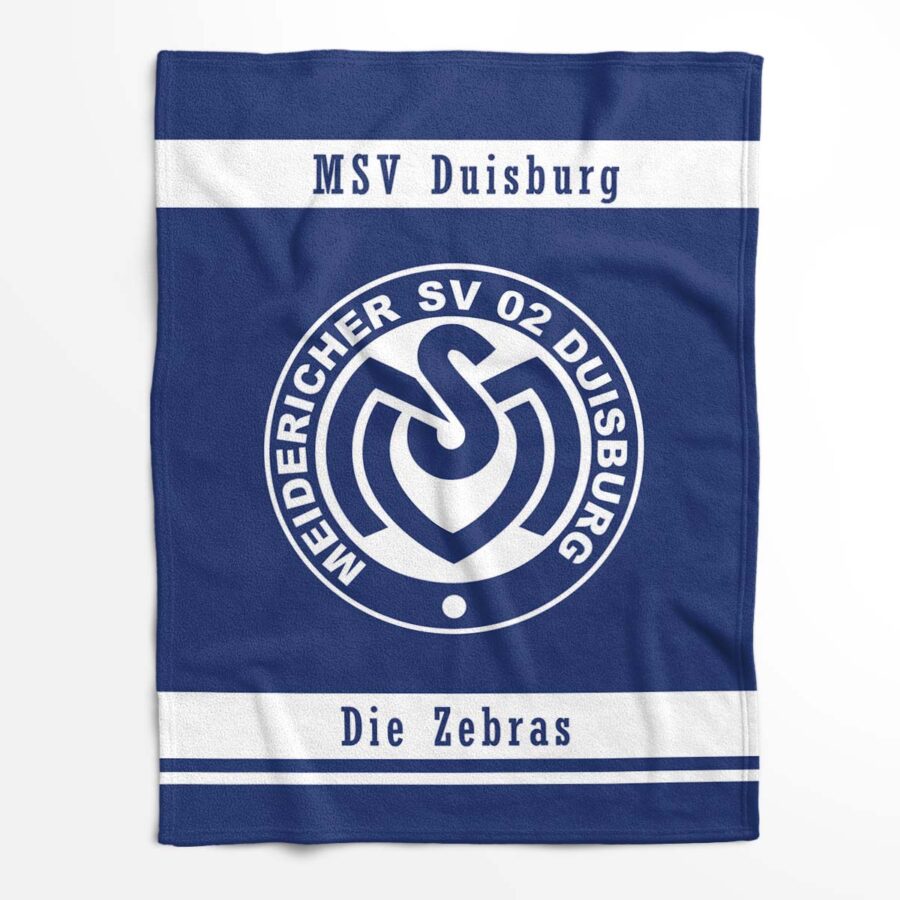 MSV Duisburg weiß blau Die Zebras Fleecedecke - Decke – Bild 2