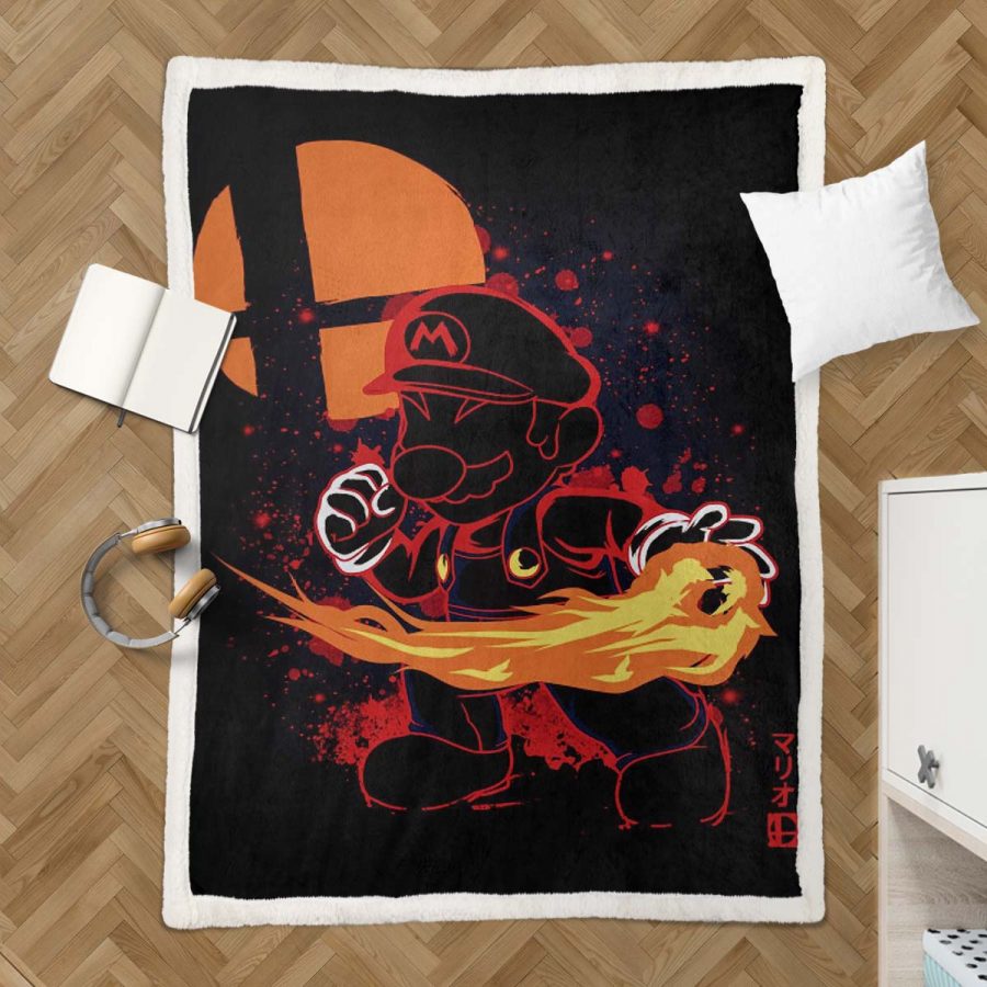 Mario Super Mario Feuerrot Decke - Fleecedecke – Bild 3