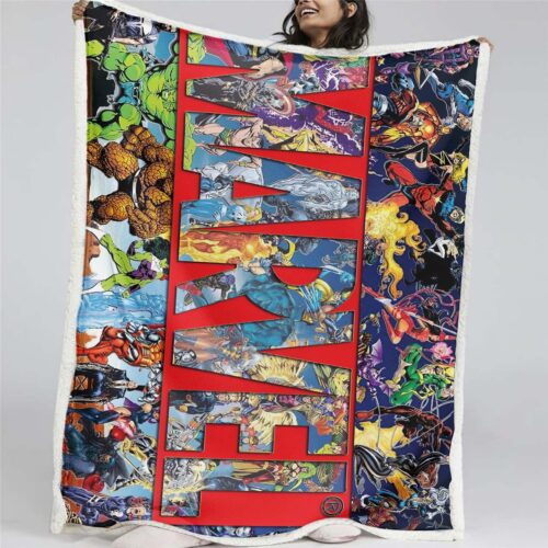 Marvel Alle Charaktere 01 Decke - Fleecedecke