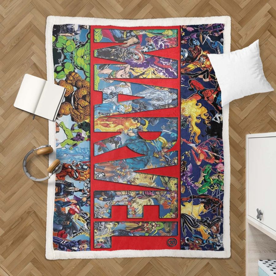 Marvel Alle Charaktere 01 Decke - Fleecedecke – Bild 3