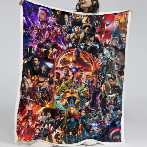 Marvel Alle Charaktere 03 Decke - Fleecedecke