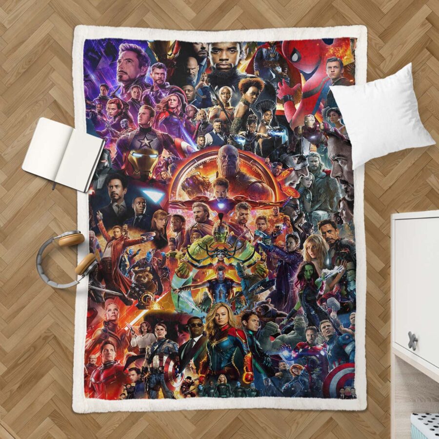 Marvel Alle Charaktere 03 Decke - Fleecedecke – Bild 3