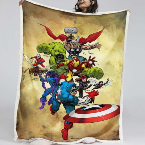 Marvel Alle Charaktere 06 Decke - Fleecedecke