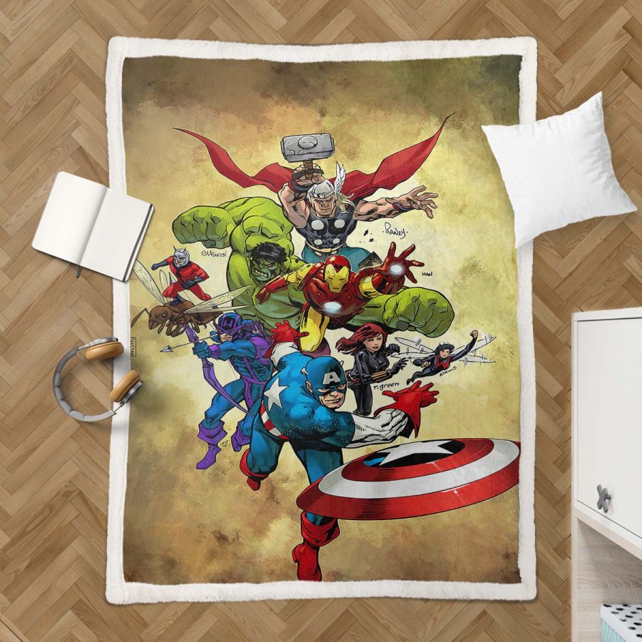 Marvel Alle Charaktere 06 Decke - Fleecedecke – Bild 3