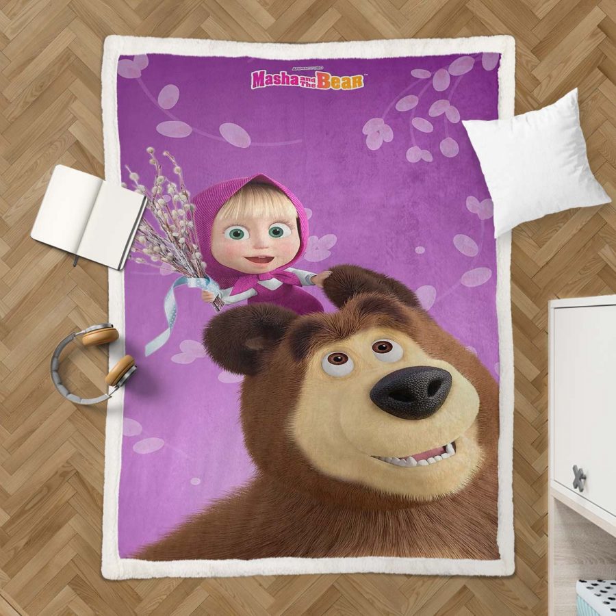 Mascha und der Bär Alle Charaktere 05 Decke - Fleecedecke – Bild 3