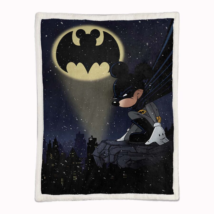 Mickey Mouse Batman in der dunklen Nacht Decke - Fleecedecke – Bild 2