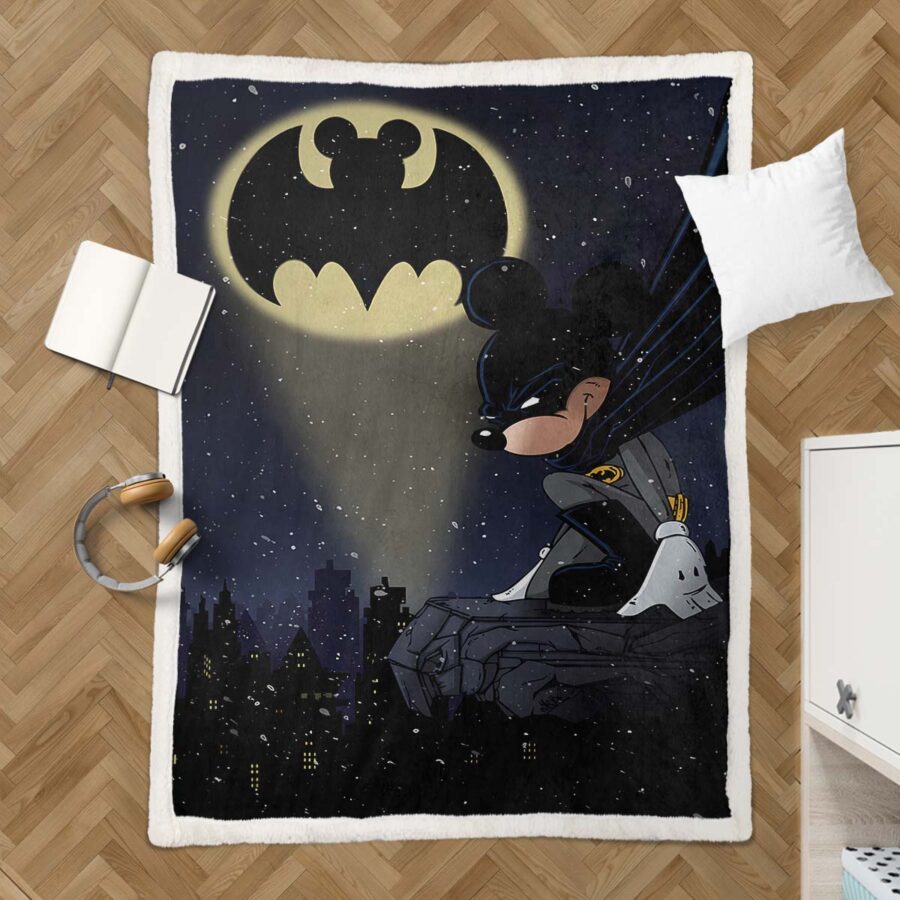 Mickey Mouse Batman in der dunklen Nacht Decke - Fleecedecke – Bild 3