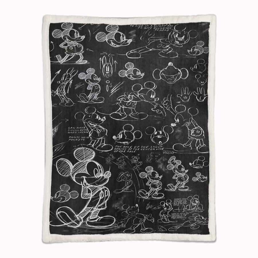 Mickey Maus Zeichnungsskizze Decke - Fleecedecke – Bild 2