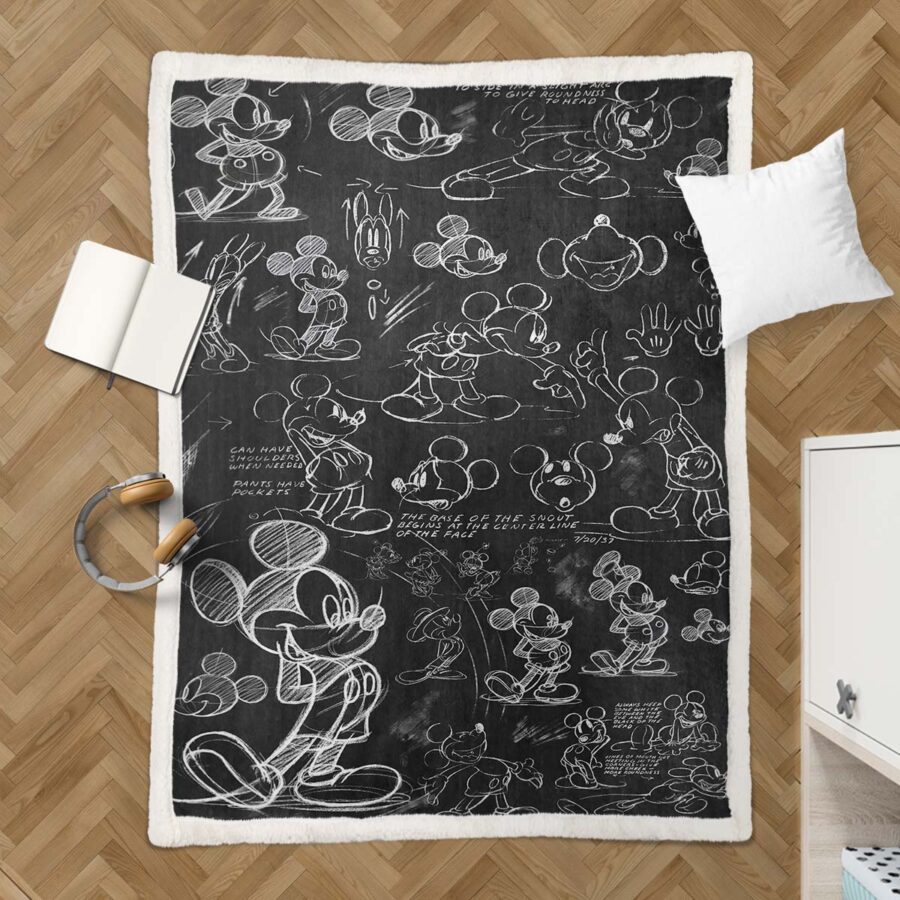 Mickey Maus Zeichnungsskizze Decke - Fleecedecke – Bild 3