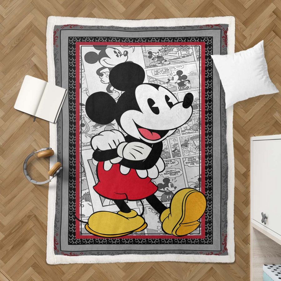 Mickey Maus Glücklich Bunt Decke - Fleecedecke – Bild 3