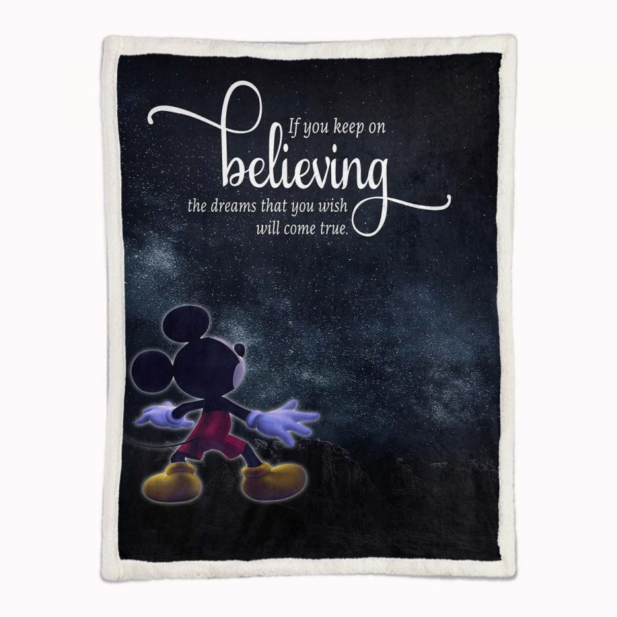 Mickey Mouse: Wenn du weiterhin daran glaubst, werden deine Träume wahr Decke - Fleecedecke – Bild 2