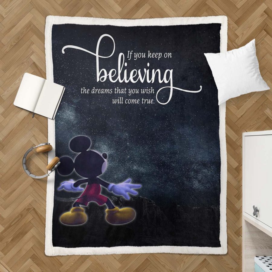 Mickey Mouse: Wenn du weiterhin daran glaubst, werden deine Träume wahr Decke - Fleecedecke – Bild 3