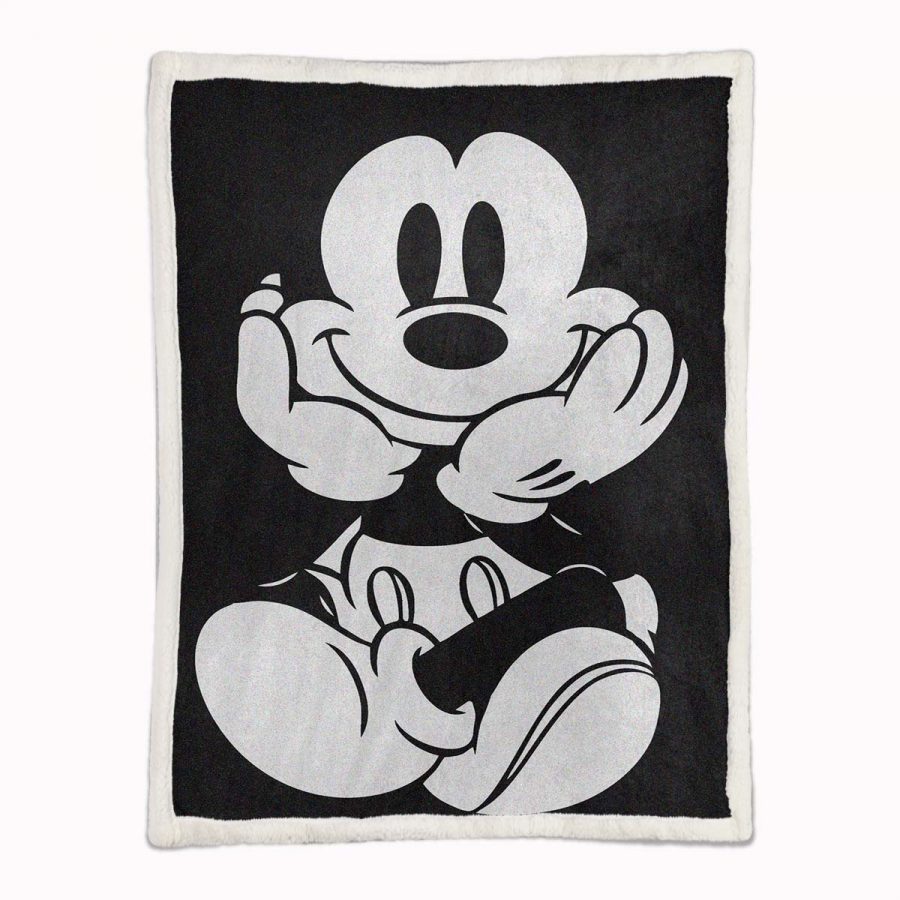 Micky Maus Monochrom Decke - Fleecedecke – Bild 2