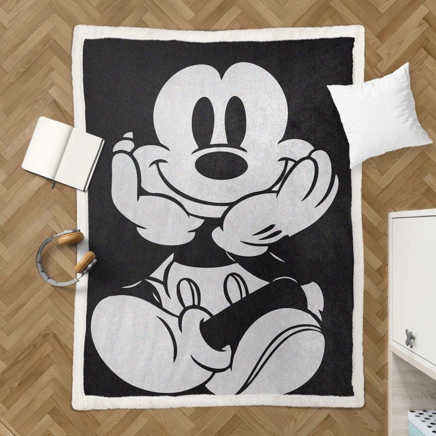 Micky Maus Monochrom Decke - Fleecedecke – Bild 3