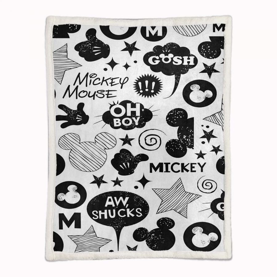 Mickey Maus Muster Oh Boy 03 Decke - Fleecedecke – Bild 2