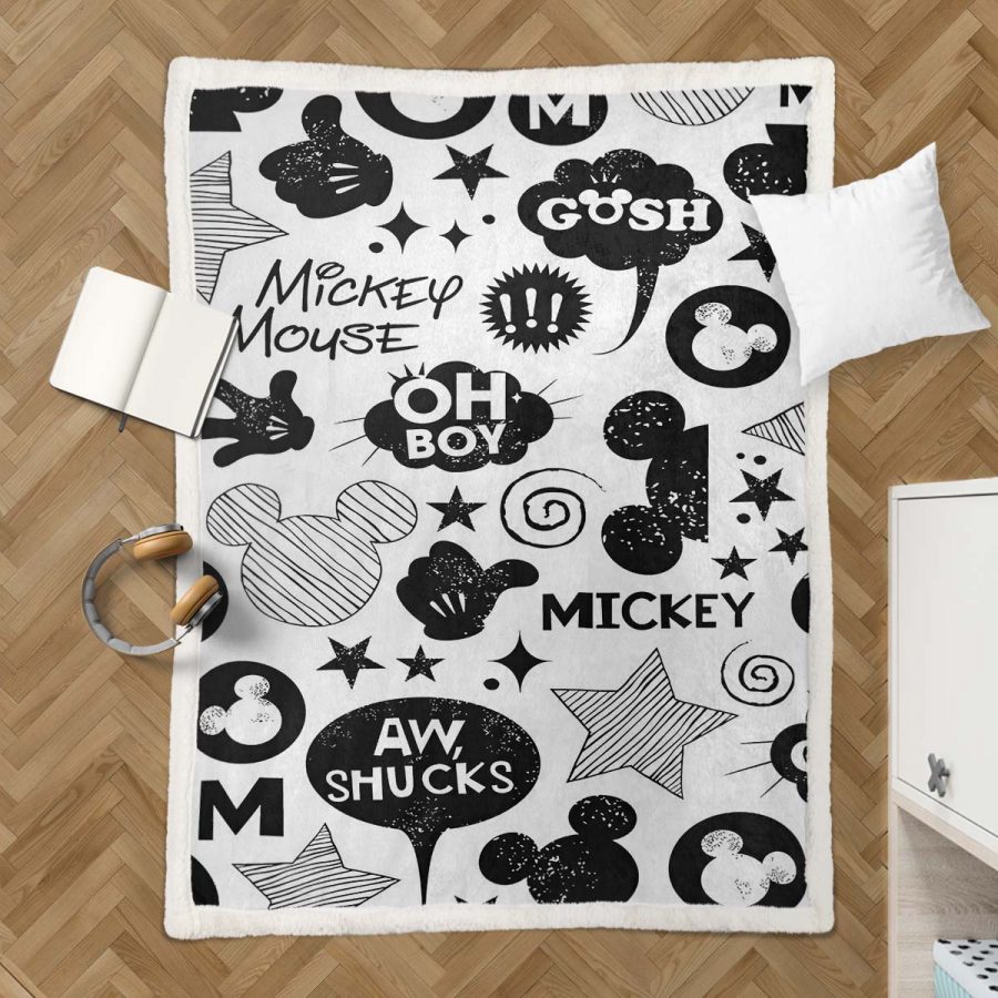 Mickey Maus Muster Oh Boy 03 Decke - Fleecedecke – Bild 3