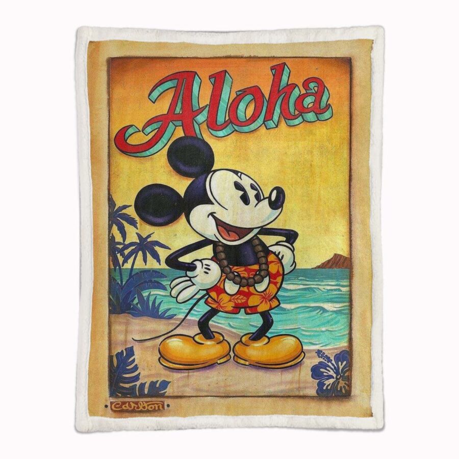 Mickey Sonnenuntergang Bunt 02 Decke - Fleecedecke – Bild 2