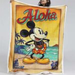 Mickey Sonnenuntergang Bunt 02 Decke – Fleecedecke
