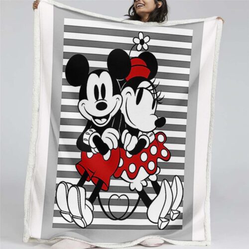Mickey und Minnie Liebesgeschichte 02 Decke - Fleecedecke