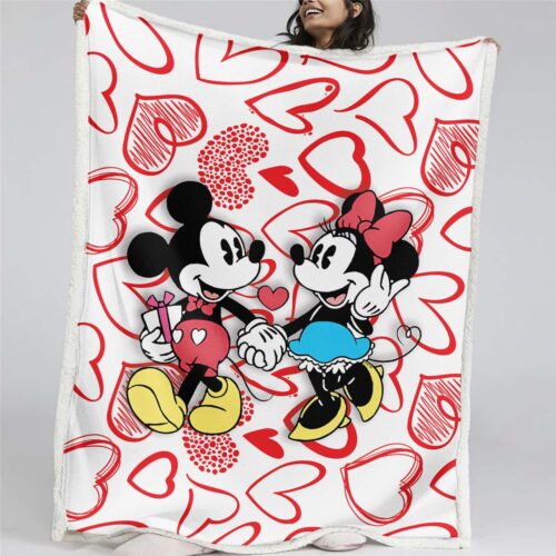Mickey und Minnie Liebesgeschichte 04 Decke - Fleecedecke