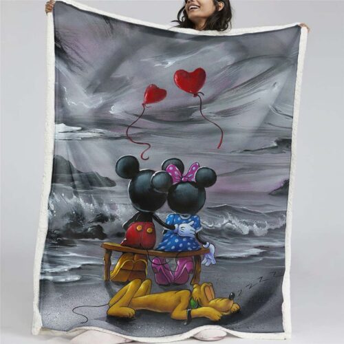 Mickey und Minnie Liebesgeschichte 06 Decke - Fleecedecke
