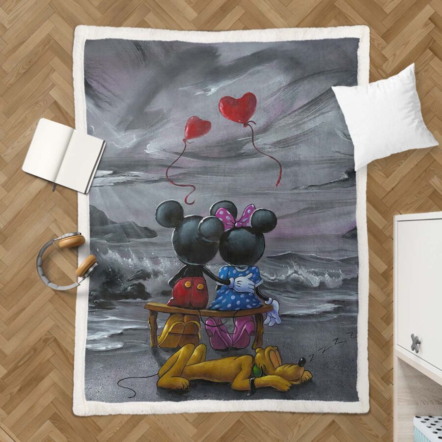 Mickey und Minnie Liebesgeschichte 06 Decke - Fleecedecke – Bild 3