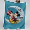 Mickey und Minnie lieben „Bis zum Mond und zurück“ Decke - Fleecedecke
