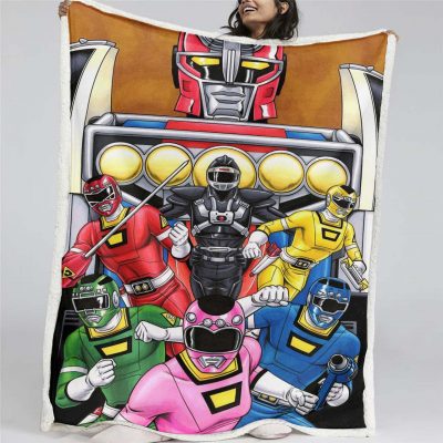 Mighty Marphing Power Rangers Alle Charaktere 10 Decke - Fleecedecke
