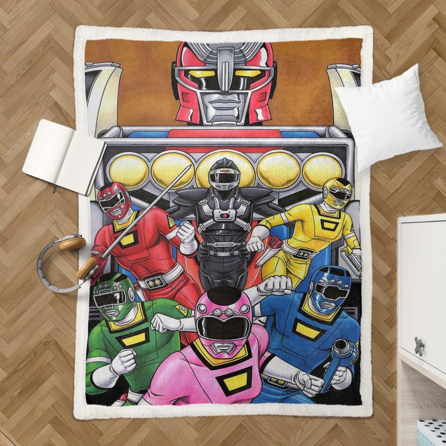 Mighty Marphing Power Rangers Alle Charaktere 10 Decke - Fleecedecke – Bild 3