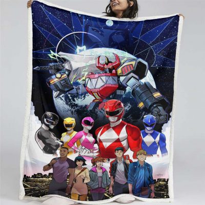 Mighty Marphing Power Rangers Alle Charaktere 11 Decke - Fleecedecke