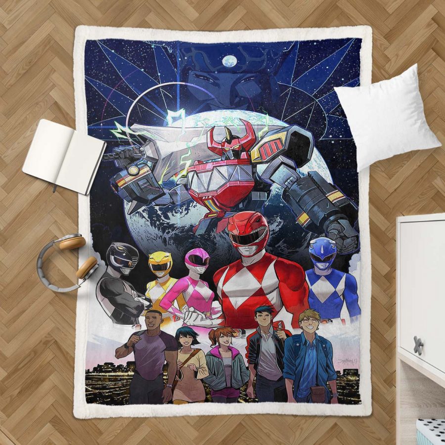 Mighty Marphing Power Rangers Alle Charaktere 11 Decke - Fleecedecke – Bild 3