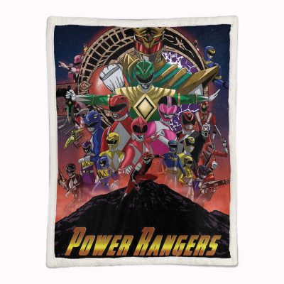 Alternative view of Mighty Marphing Power Rangers Alle Charaktere 16 Decke - Fleecedecke