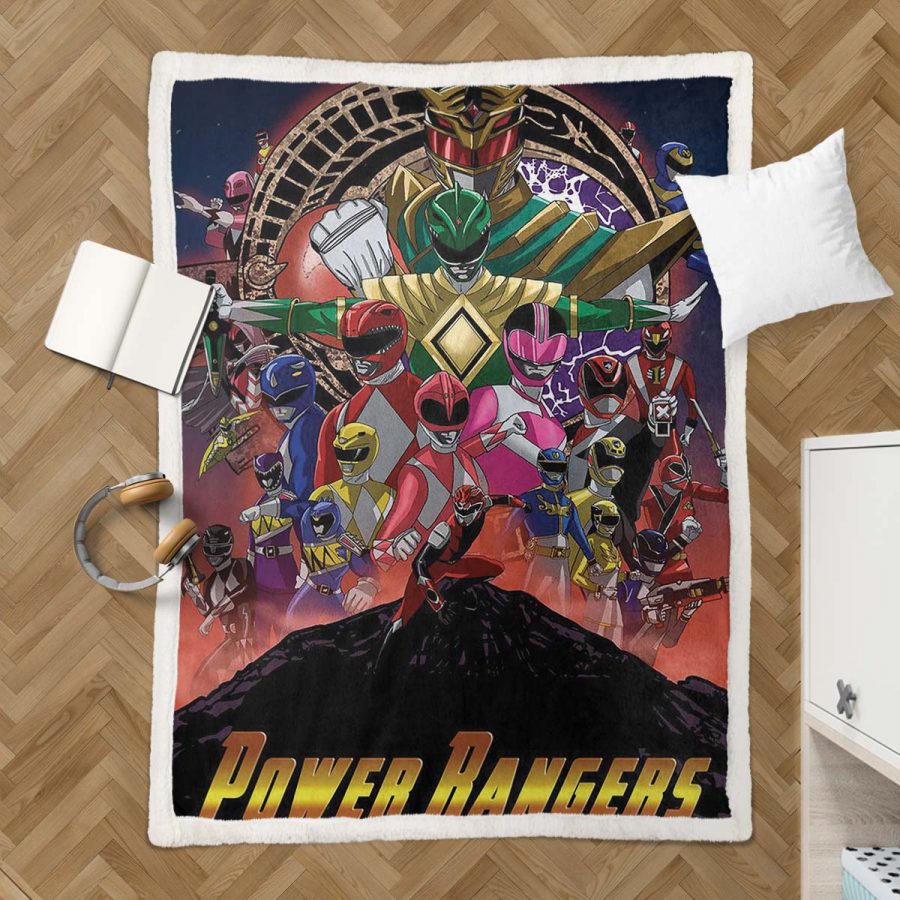 Mighty Marphing Power Rangers Alle Charaktere 16 Decke - Fleecedecke – Bild 3