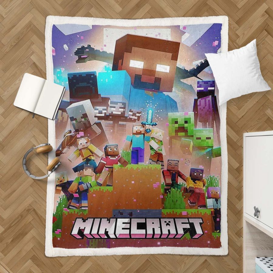 Minecraft Alle Charaktere 05 Decke - Fleecedecke – Bild 3