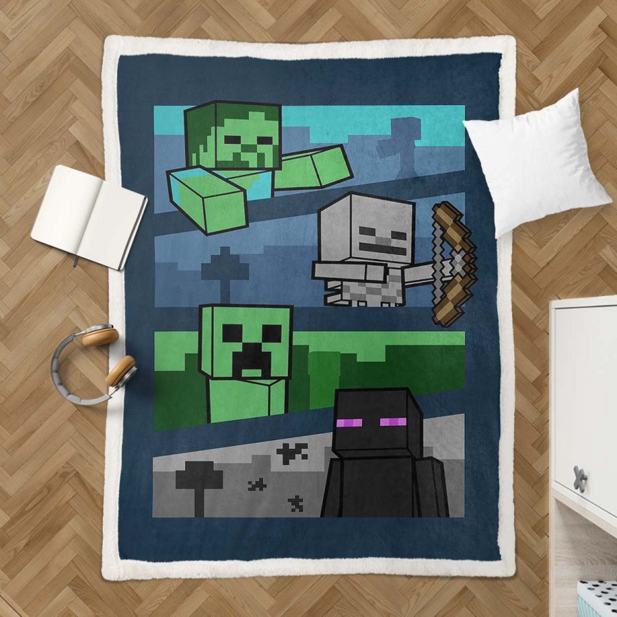 Minecraft Alle Charaktere 06 Decke - Fleecedecke – Bild 3