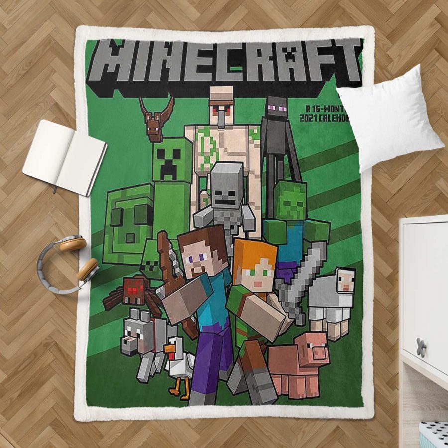 Minecraft Alle Charaktere 07 Decke - Fleecedecke – Bild 3