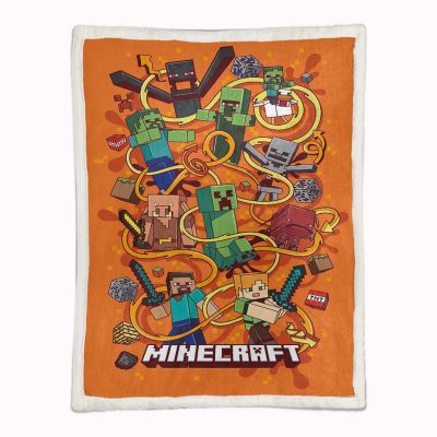 Alternative view of Minecraft: Alle Charaktere kämpfen Decke - Fleecedecke