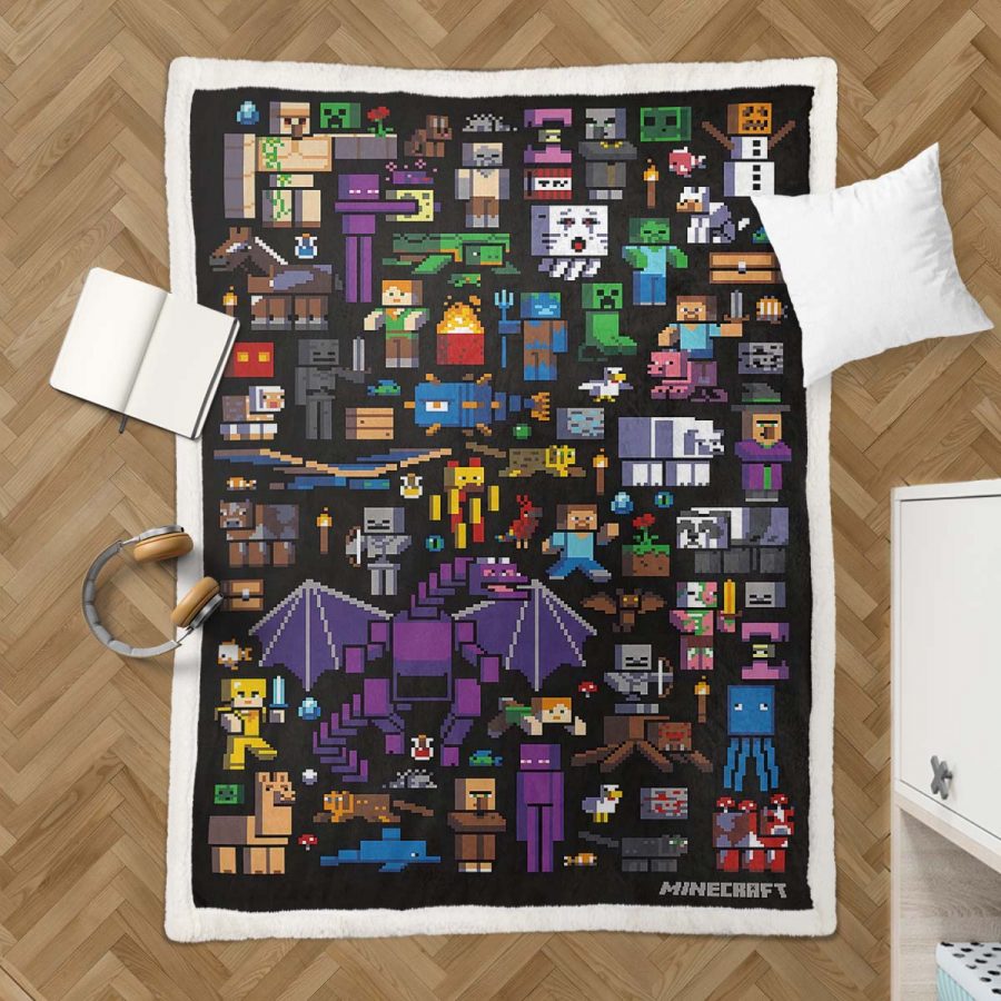 Minecraft – Alle Charaktere – Symbol Decke - Fleecedecke – Bild 3