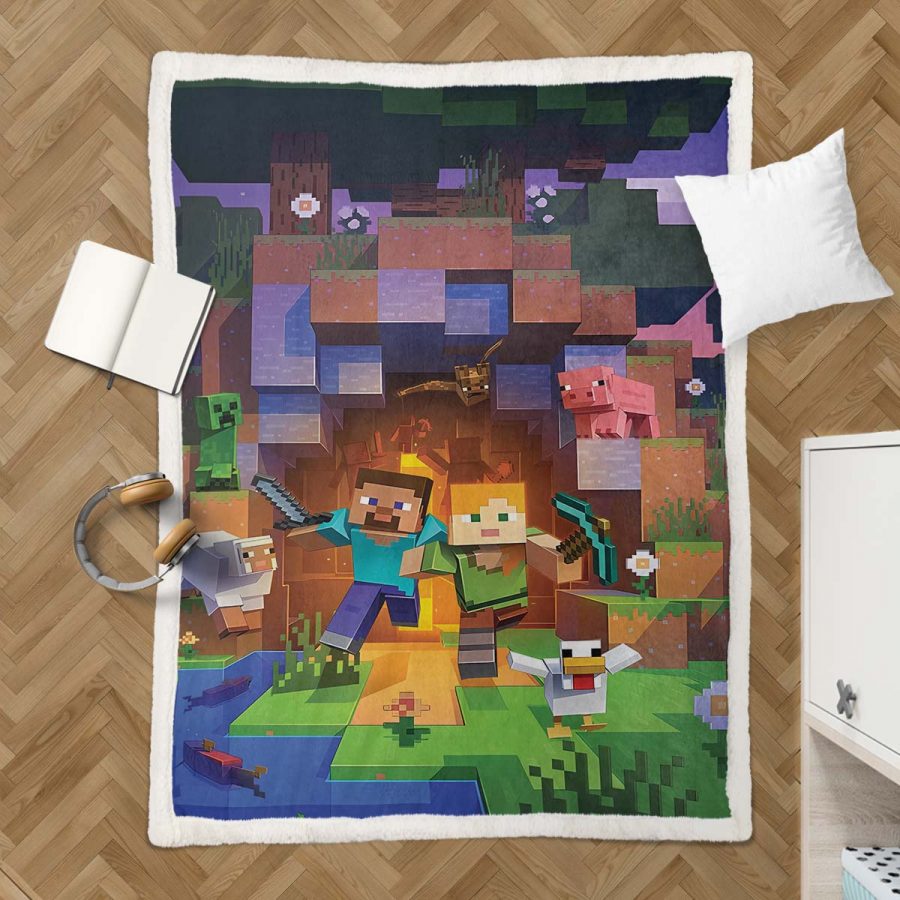 Minecraft Charaktere 08 Decke - Fleecedecke – Bild 3