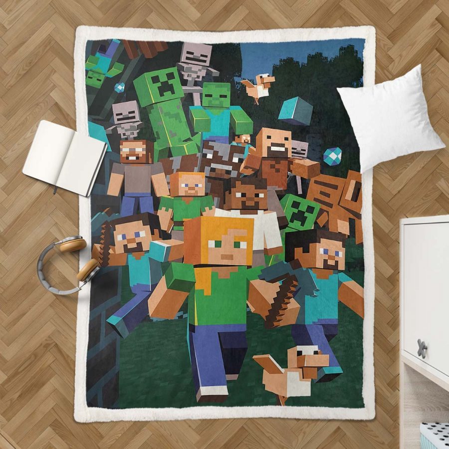 Minecraft Charaktere 09 Decke - Fleecedecke – Bild 3
