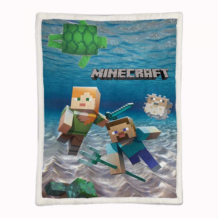 Minecraft-Charaktere unter dem Meer 02 Decke - Fleecedecke – Bild 2
