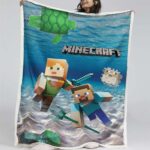Minecraft-Charaktere unter dem Meer 02 Decke – Fleecedecke