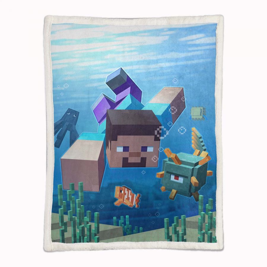 Minecraft-Charaktere unter dem Meer 03 Decke - Fleecedecke – Bild 2
