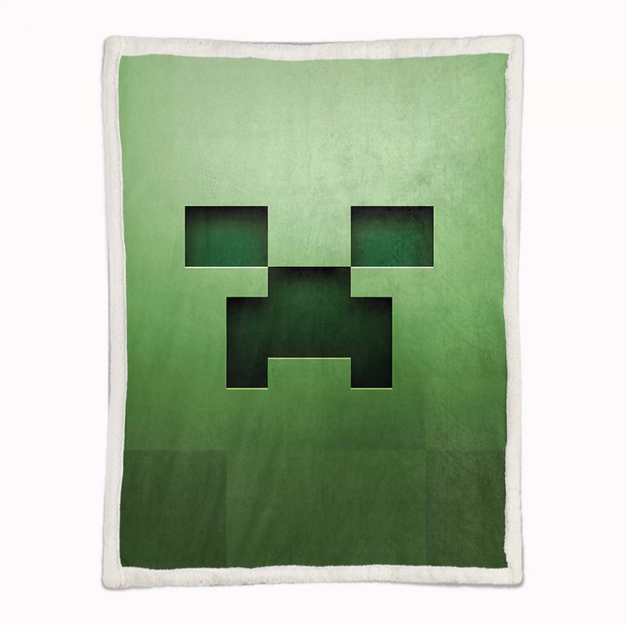 Minecraft Creeper Grünes Gesicht Decke - Fleecedecke – Bild 2
