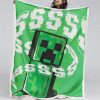Minecraft Creeper Grünes Gesicht im Dunkeln 05 Decke - Fleecedecke
