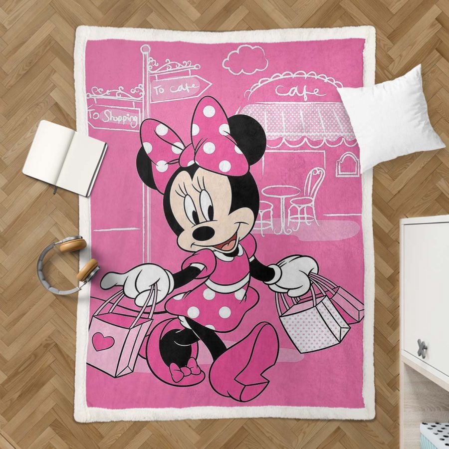 Minnie Maus und Einkaufszeit Decke - Fleecedecke – Bild 3