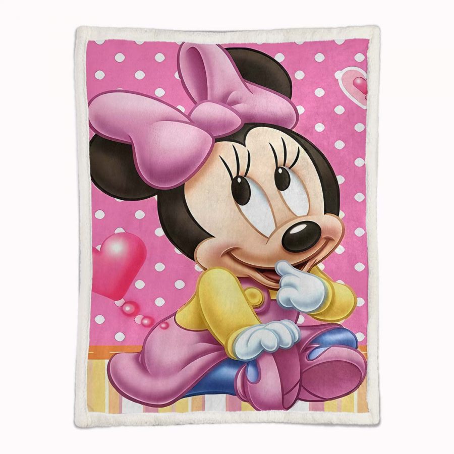 Minnie Maus Rosa Schleife Entzückend 02 Decke - Fleecedecke – Bild 2
