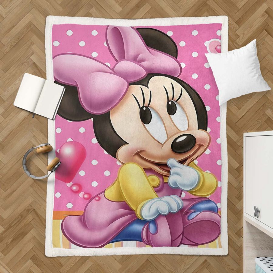 Minnie Maus Rosa Schleife Entzückend 02 Decke - Fleecedecke – Bild 3