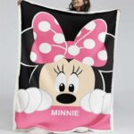 Minnie Maus Rosa Schleife Entzückend 03 Decke – Fleecedecke